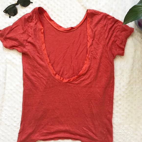 PROJECT SOCIAL T SEDONA CORAL ORANGE BACKLESS TEE - Picture 3 of 4